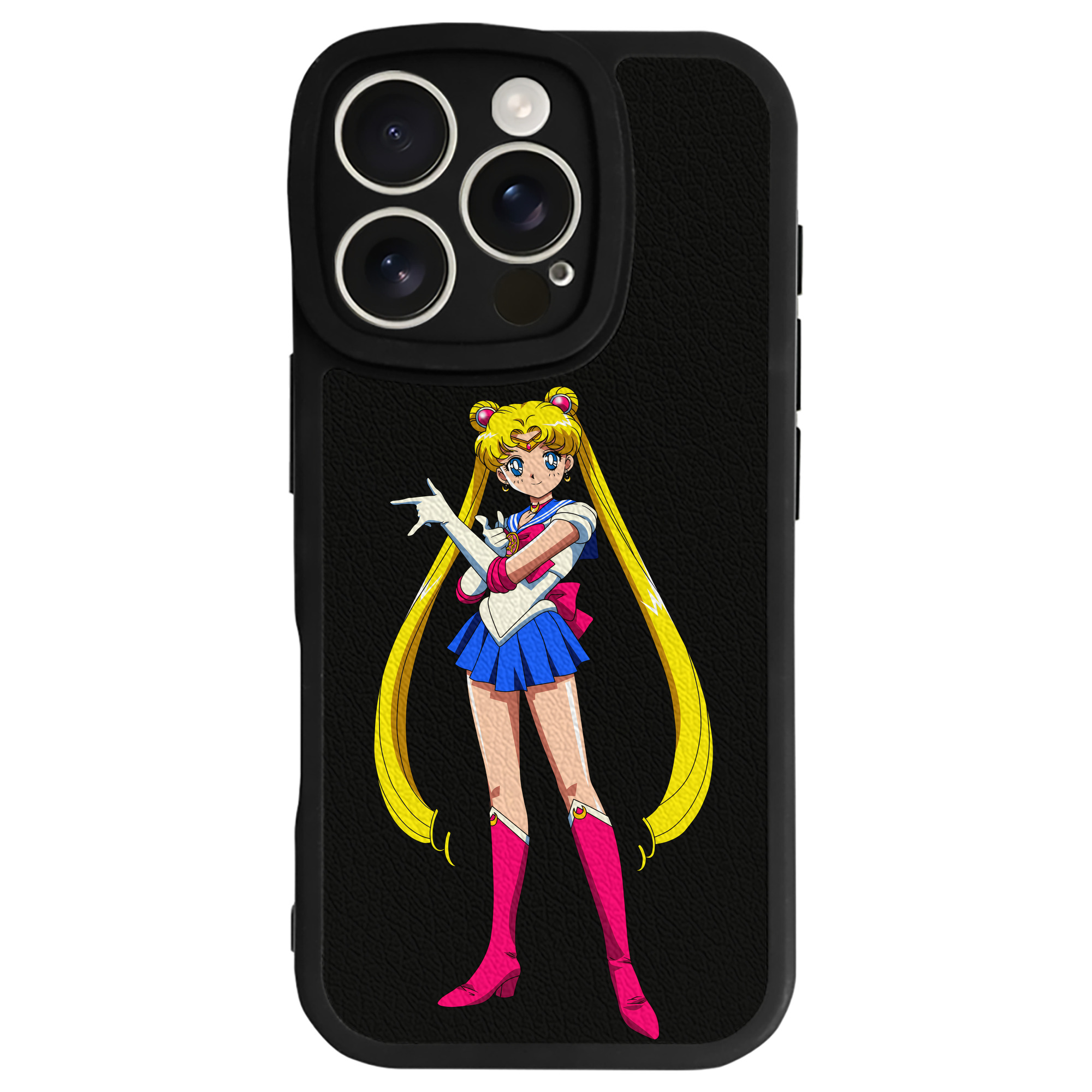 （画像用） 美少女戦士セーラームーン 月野 うさぎ つきの うさぎ Sailor Moon Tsukino Usagi 【iPhone 16シリーズ対応】シリコンスマホケース（レザー調） 材質：シリコン